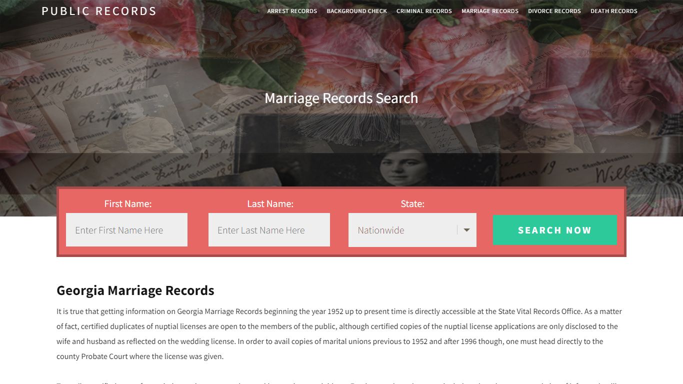 Georgia Marriage Records | Enter Name and Search. 14Days Free